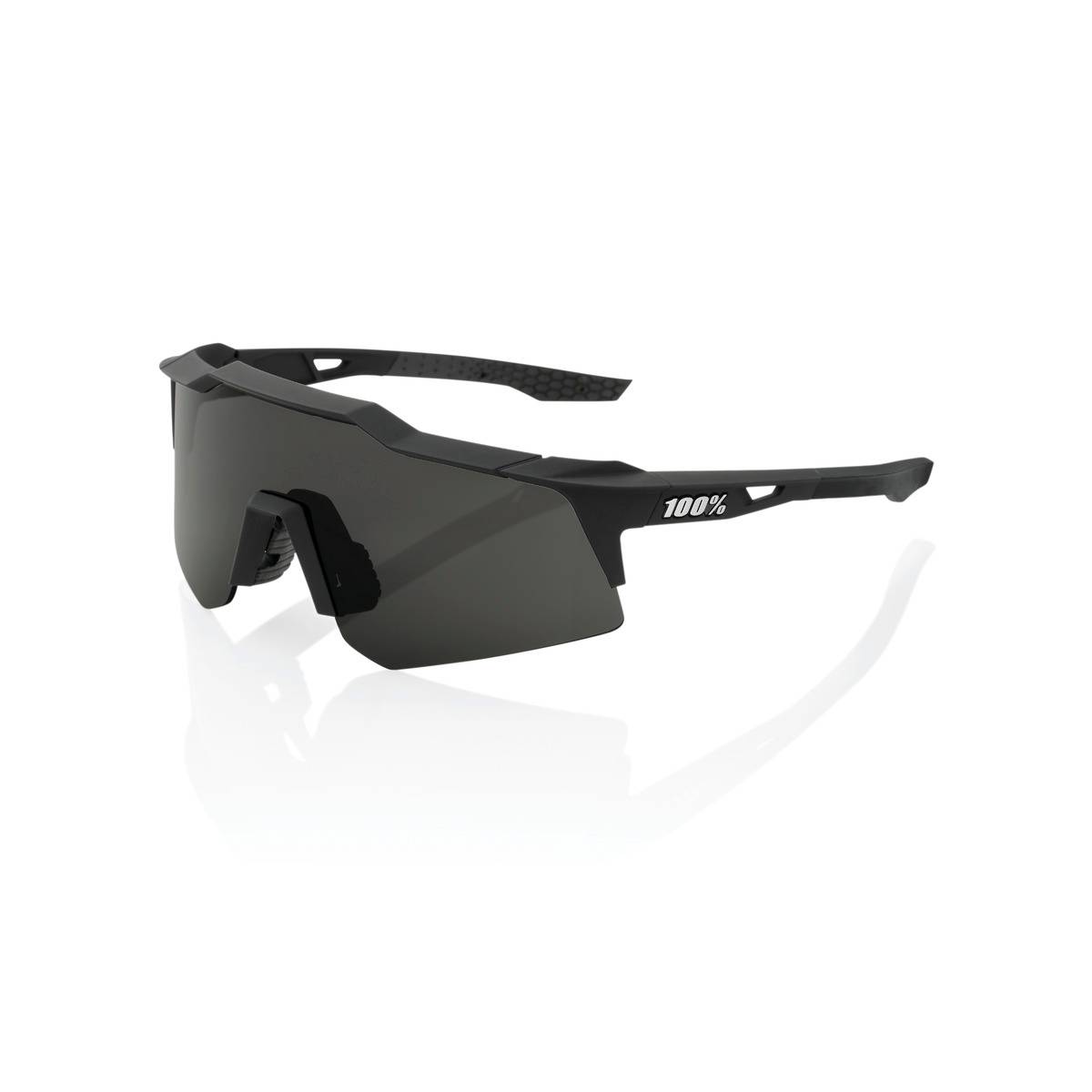 100% Speedcraft XS Soft Black - Mirror Smoke Lens Brille