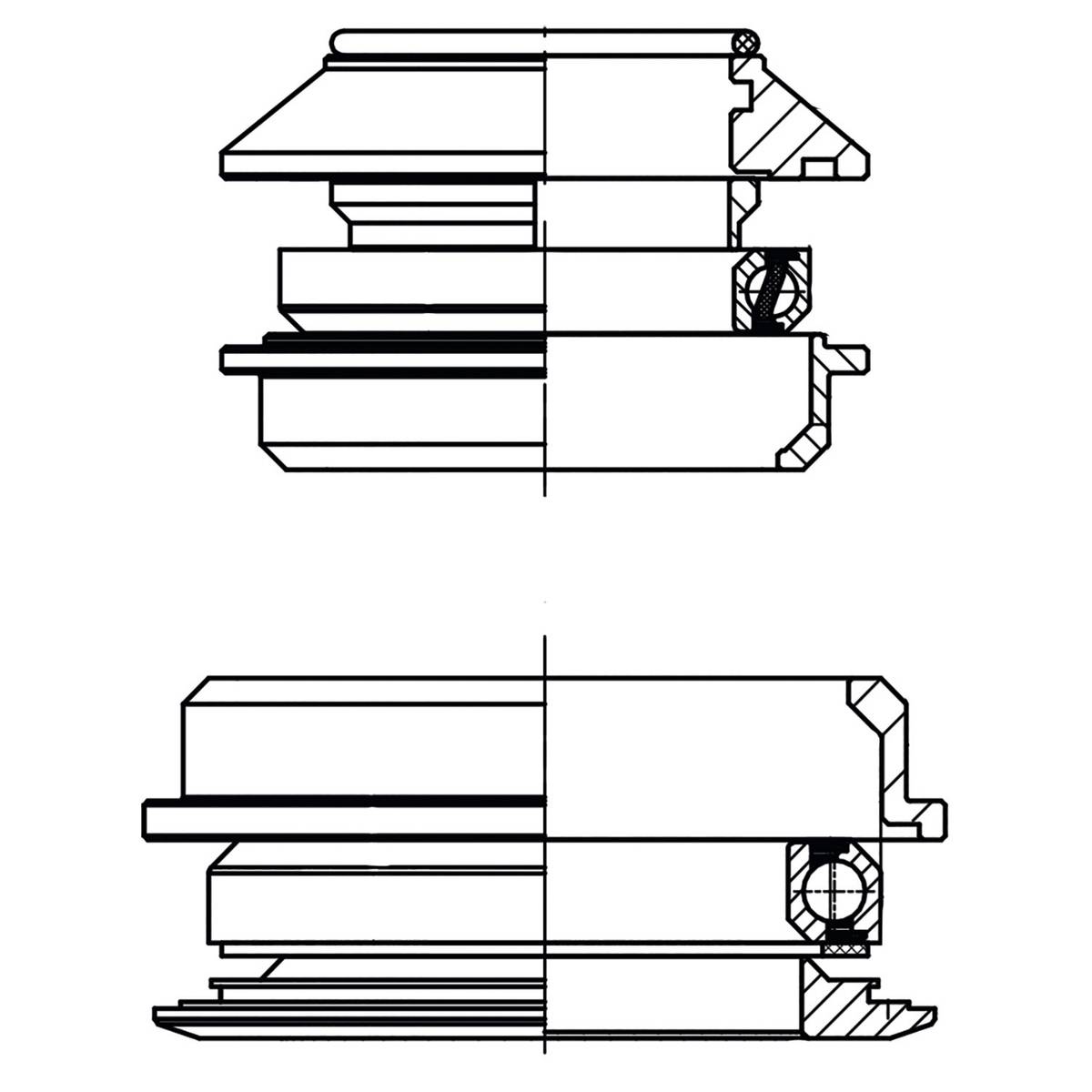 M-Wave ZS44/ZS56 Semi-Integrert Styrelager