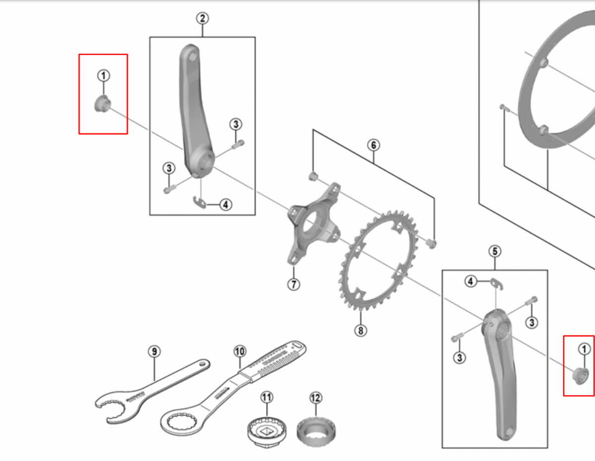 Shimano Krankarm Skrue FC-E8000/FC-M582