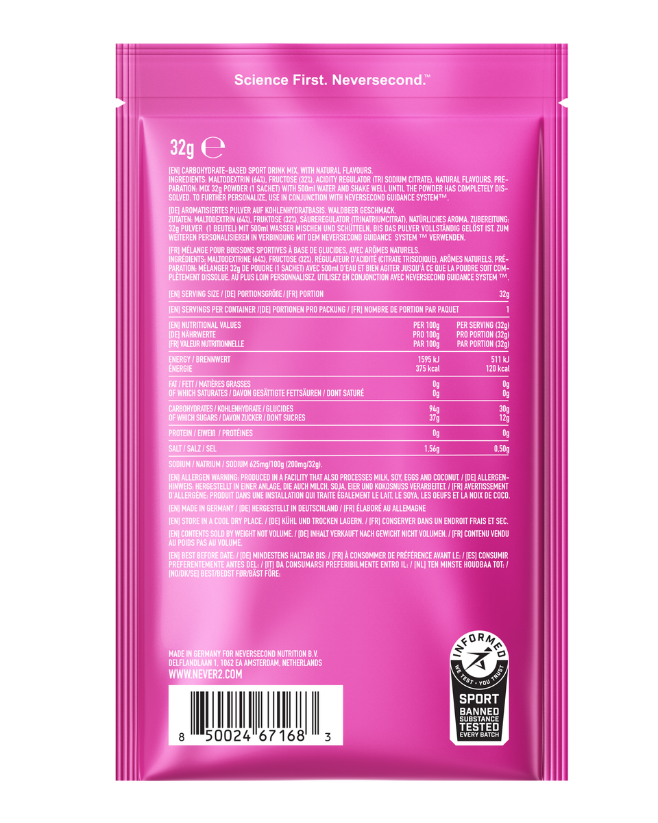 NeverSecond C30 Sport Drink Mix 6 Porsjoner